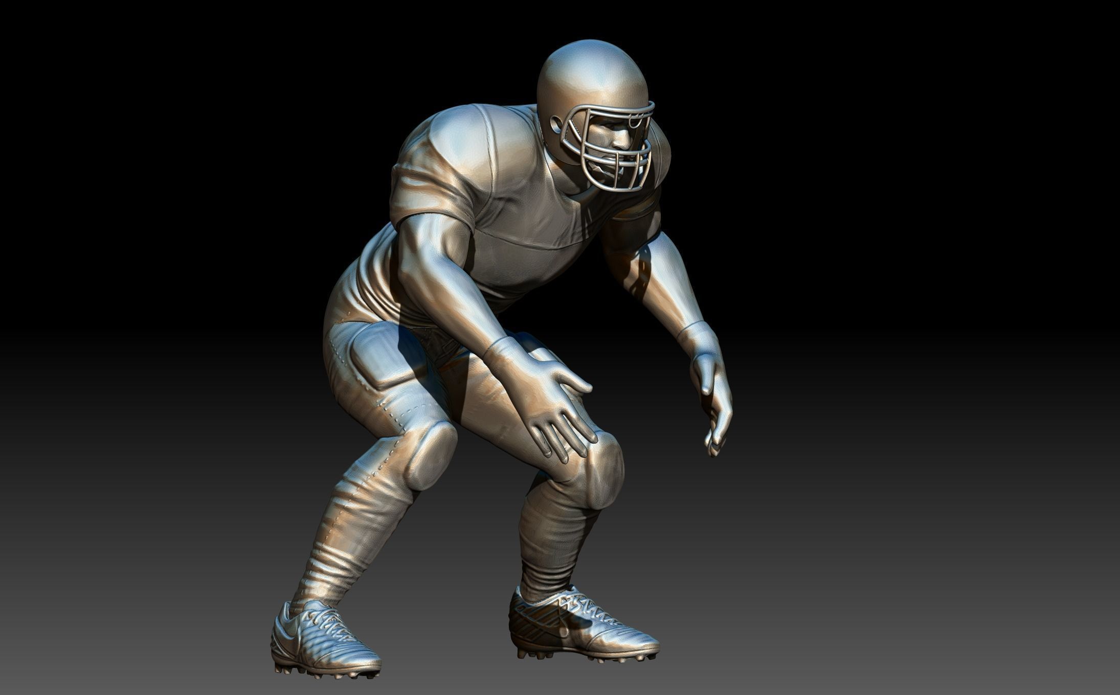 American footballer Pose 3D print model_9