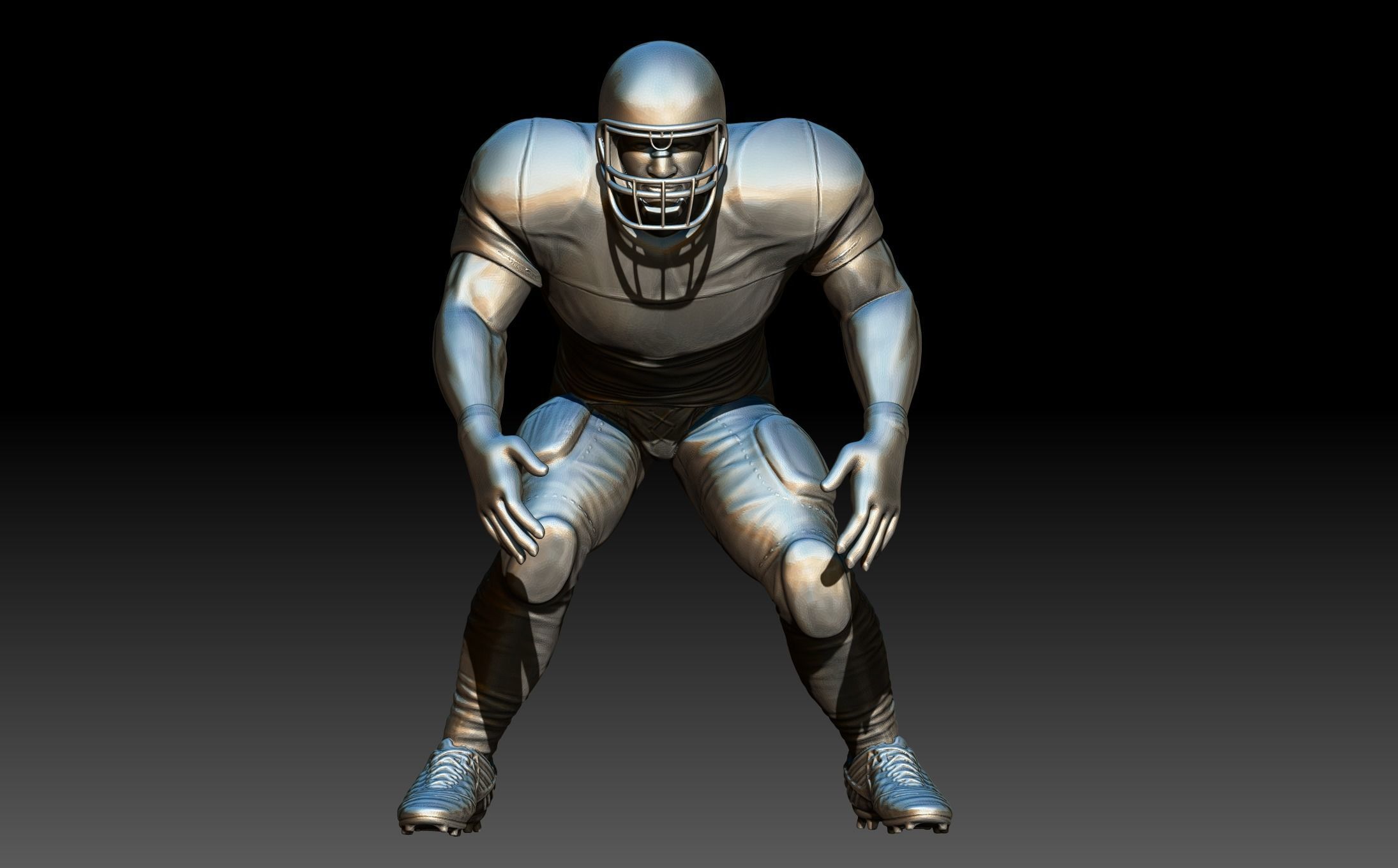 American footballer Pose 3D print model_2