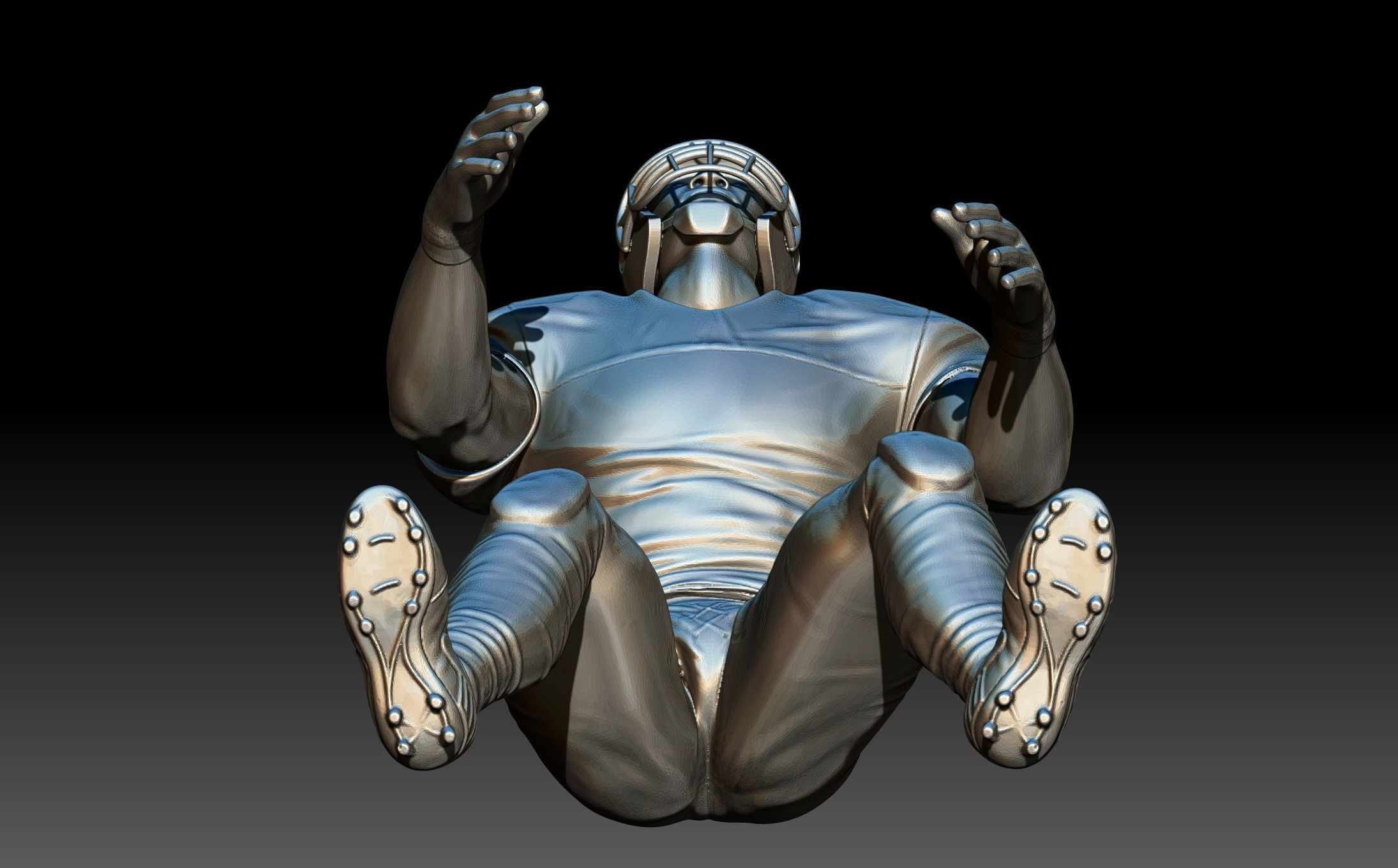 American footballer Pose 3D print model_11