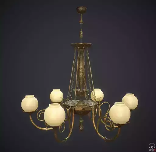 Ornamental Chandelier Low-poly 3D model