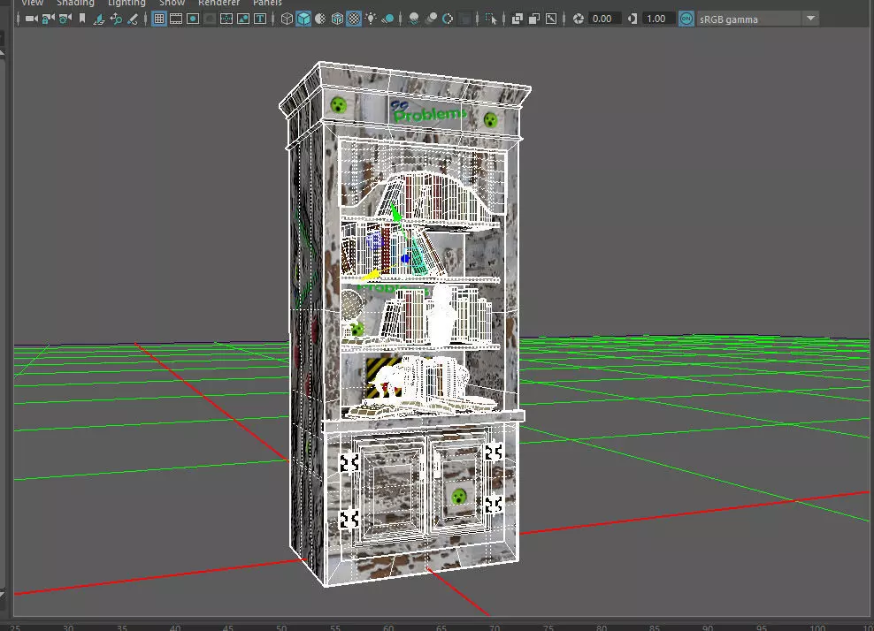 PBR Bookshelf Full Low-poly 3D model_0