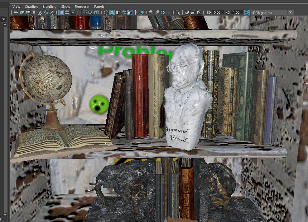 PBR Bookshelf Full Low-poly 3D model_1