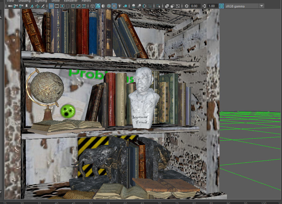PBR Bookshelf Full Low-poly 3D model_3