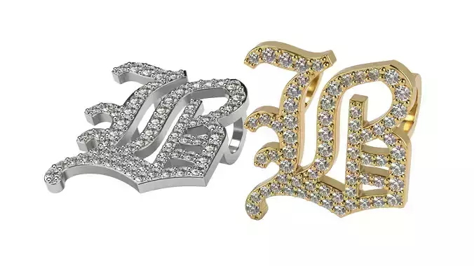 Old English B stone and solid