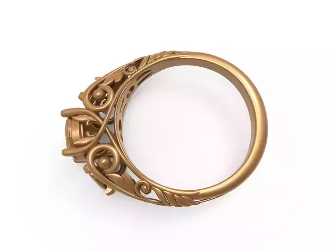 Ring 3d print gold with ornate design