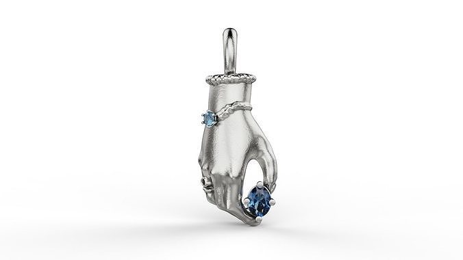 Hand pendant with gem 3D print model