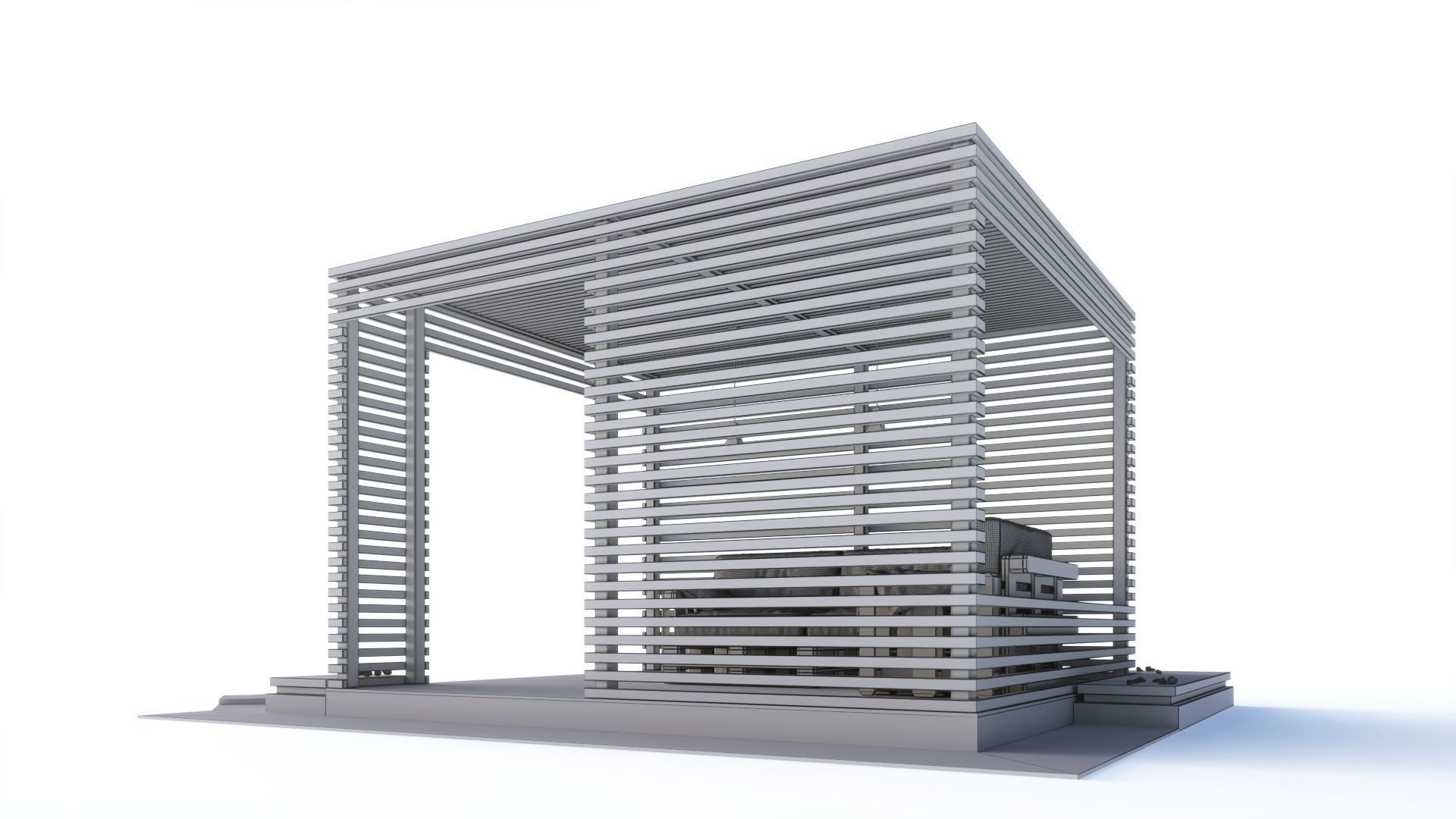 Loft style wooden arbor 3D model_20