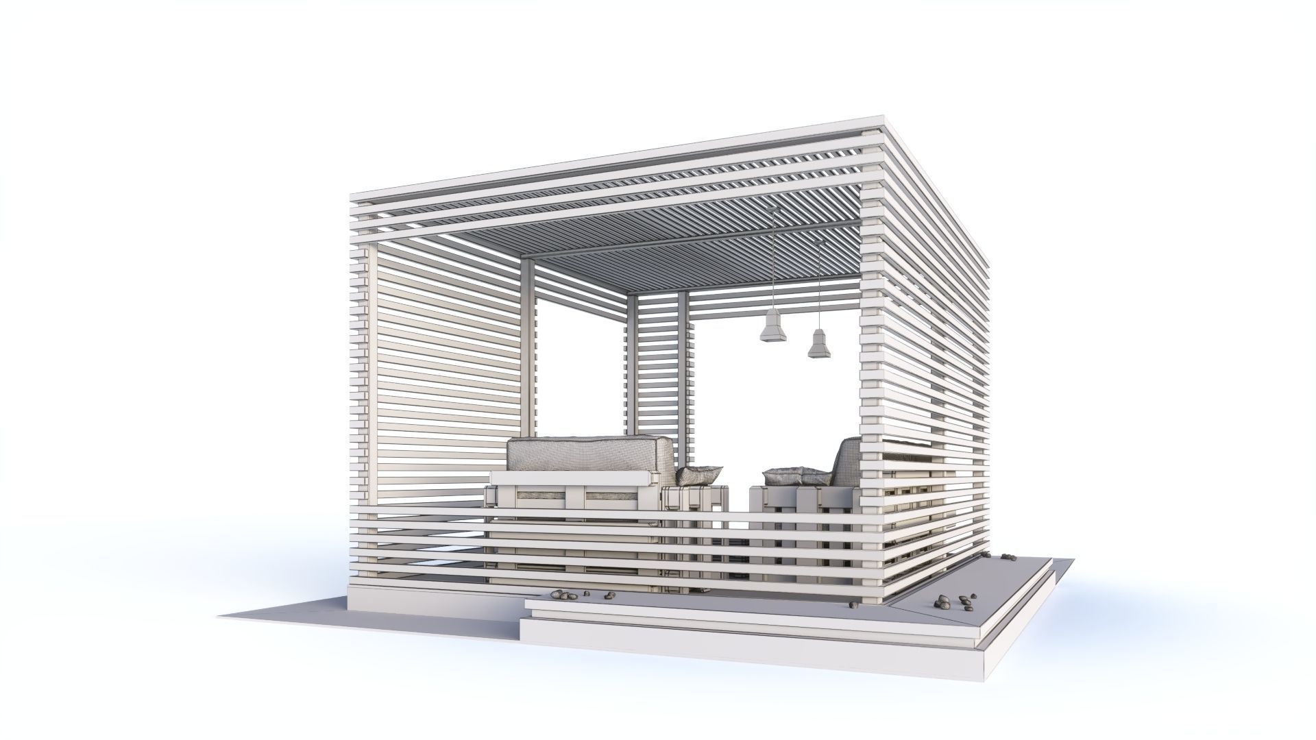 Loft style wooden arbor 3D model_21