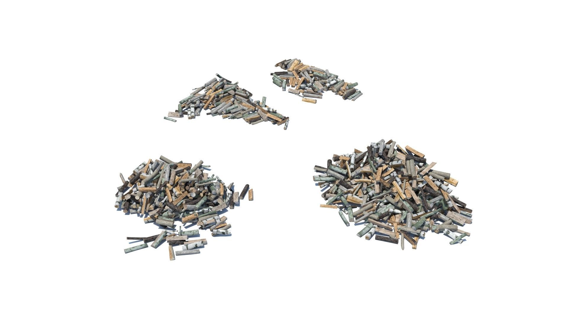 Cut and chopped firewood pack Low-poly 3D model_11