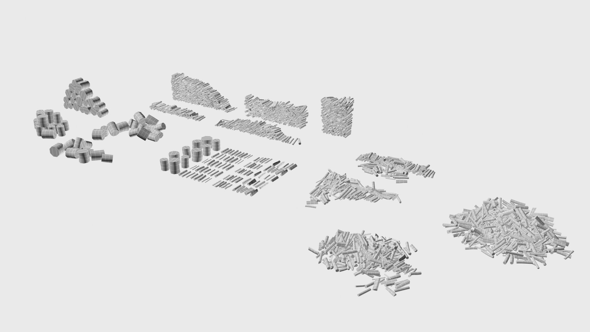 Cut and chopped firewood pack Low-poly 3D model_35