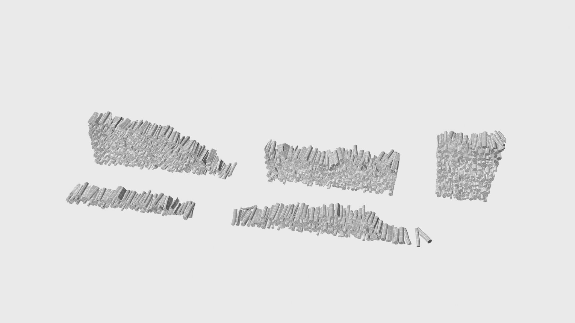 Cut and chopped firewood pack Low-poly 3D model_47