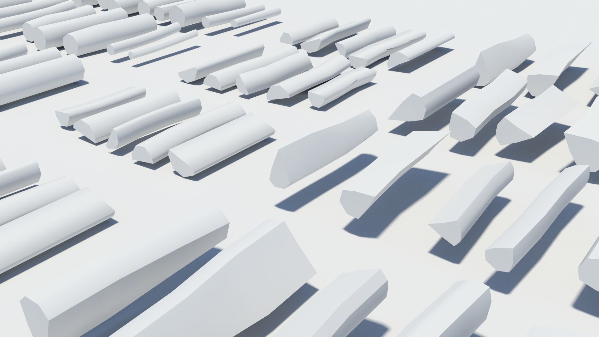 Cut and chopped firewood pack Low-poly 3D model_40