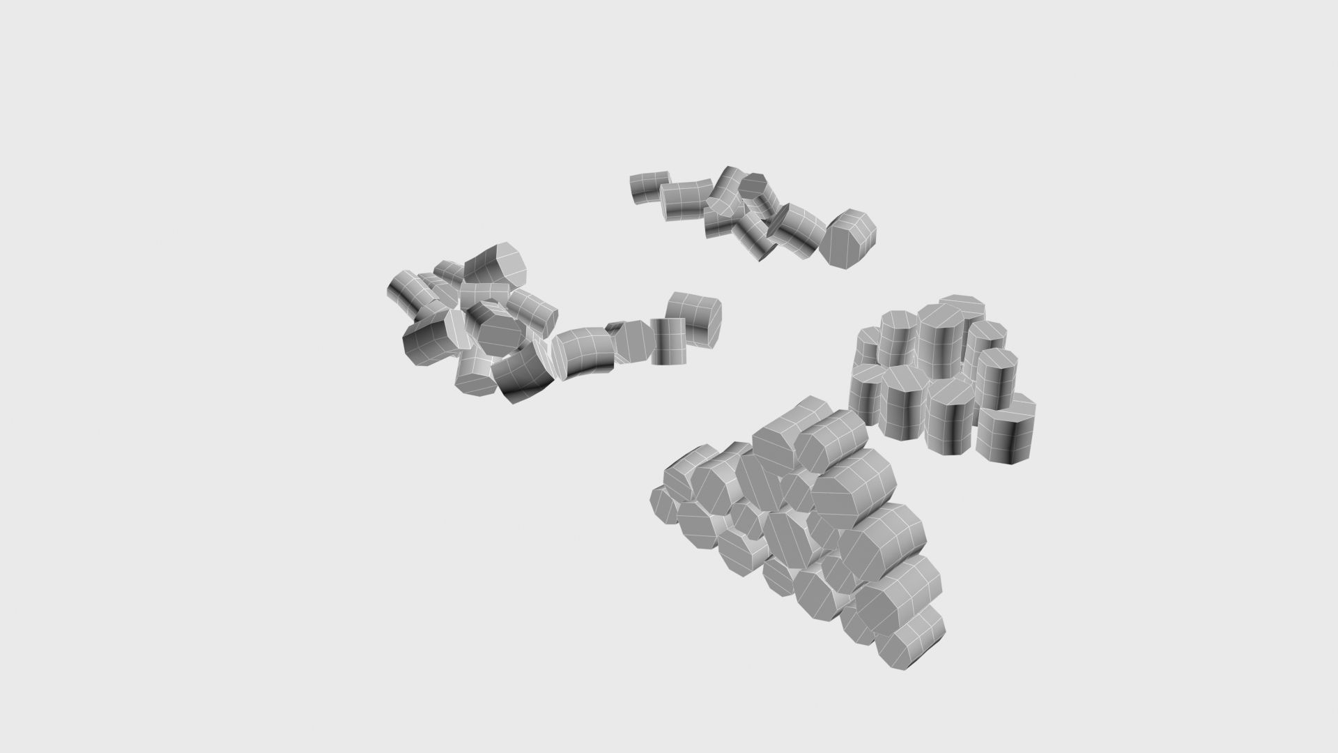 Cut and chopped firewood pack Low-poly 3D model_45