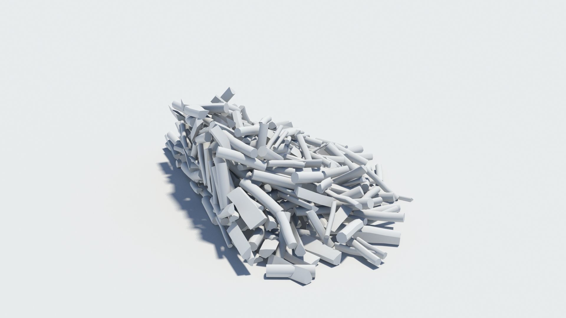 Cut and chopped firewood pack Low-poly 3D model_30
