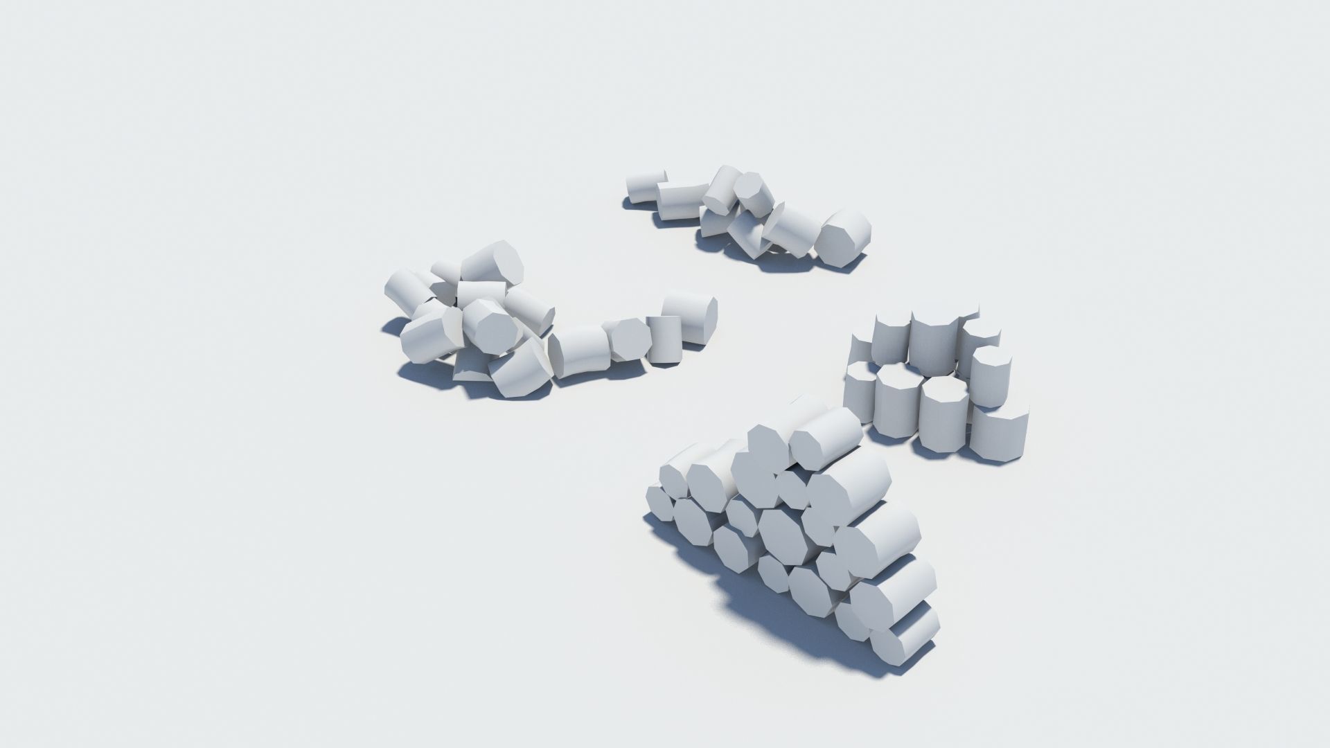 Cut and chopped firewood pack Low-poly 3D model_44