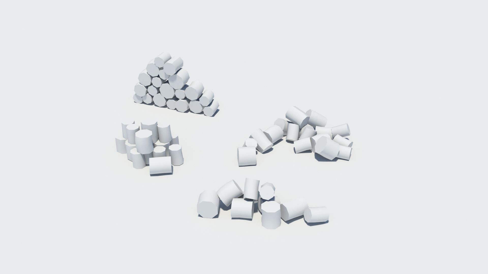 Cut and chopped firewood pack Low-poly 3D model_42