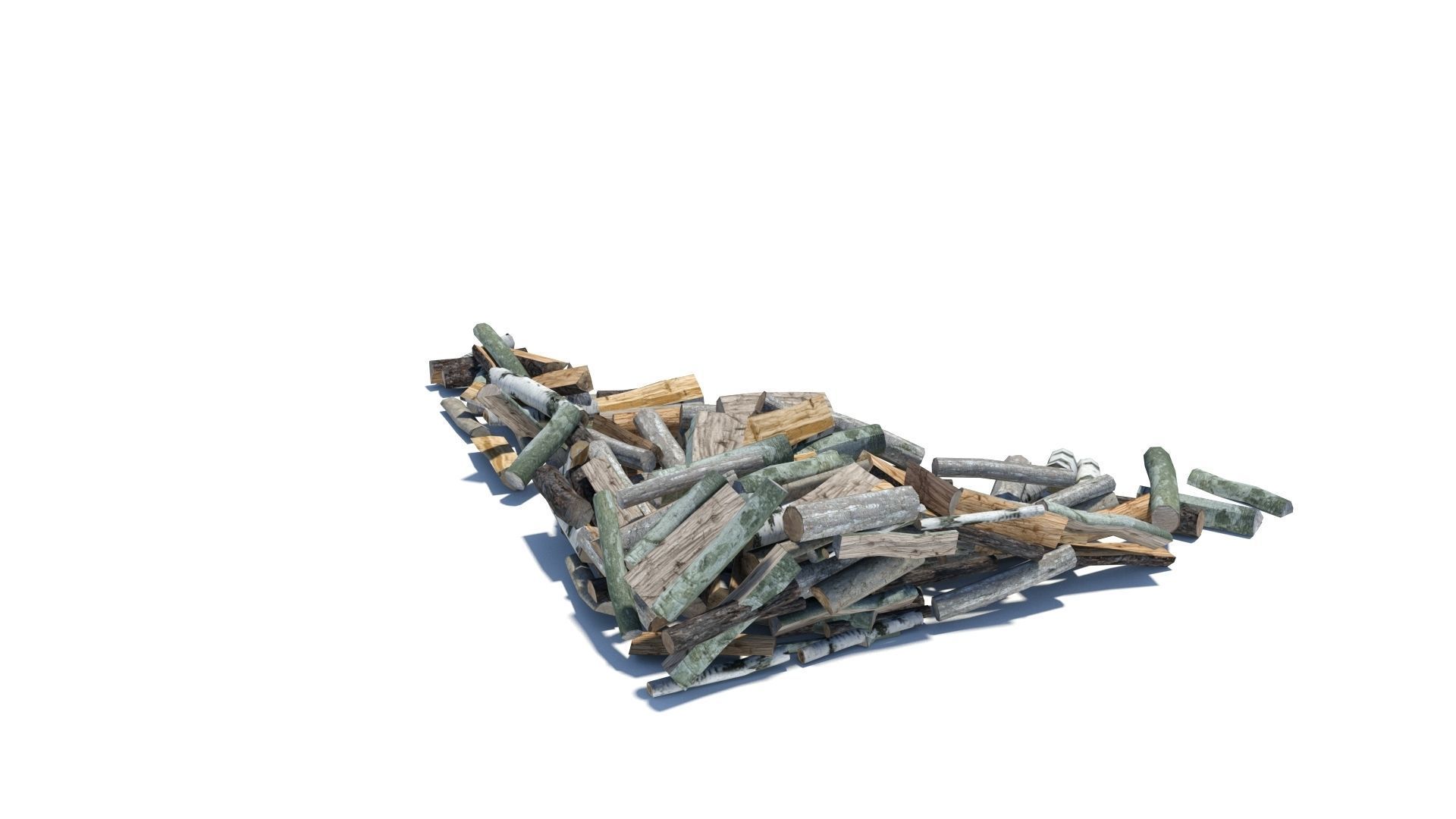 Cut and chopped firewood pack Low-poly 3D model_13