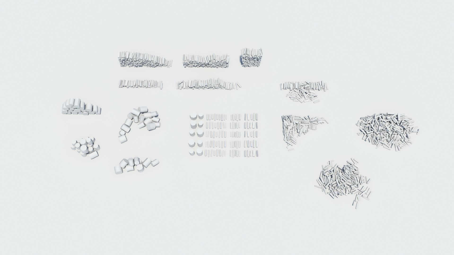 Cut and chopped firewood pack Low-poly 3D model_18