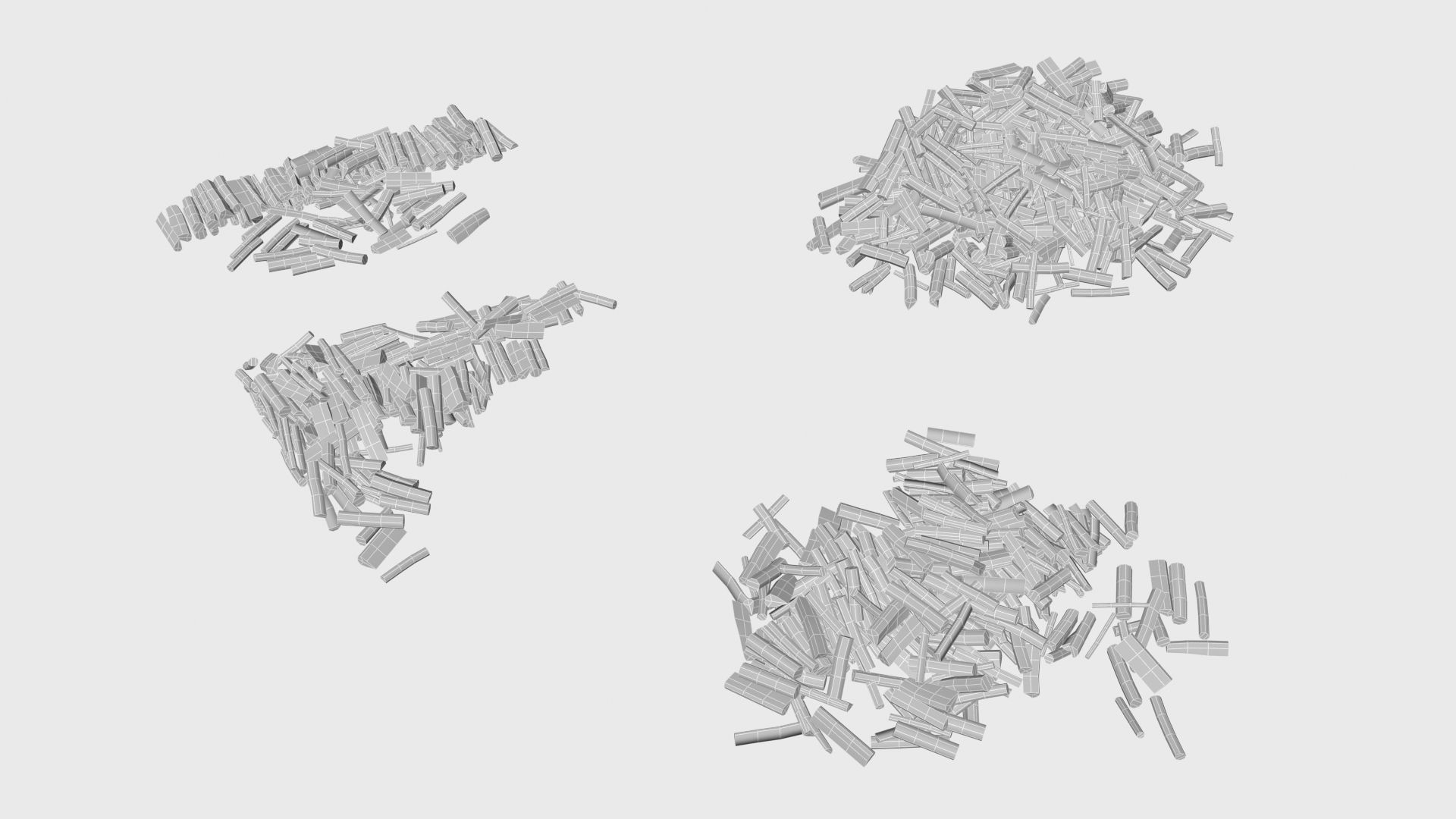 Cut and chopped firewood pack Low-poly 3D model_23