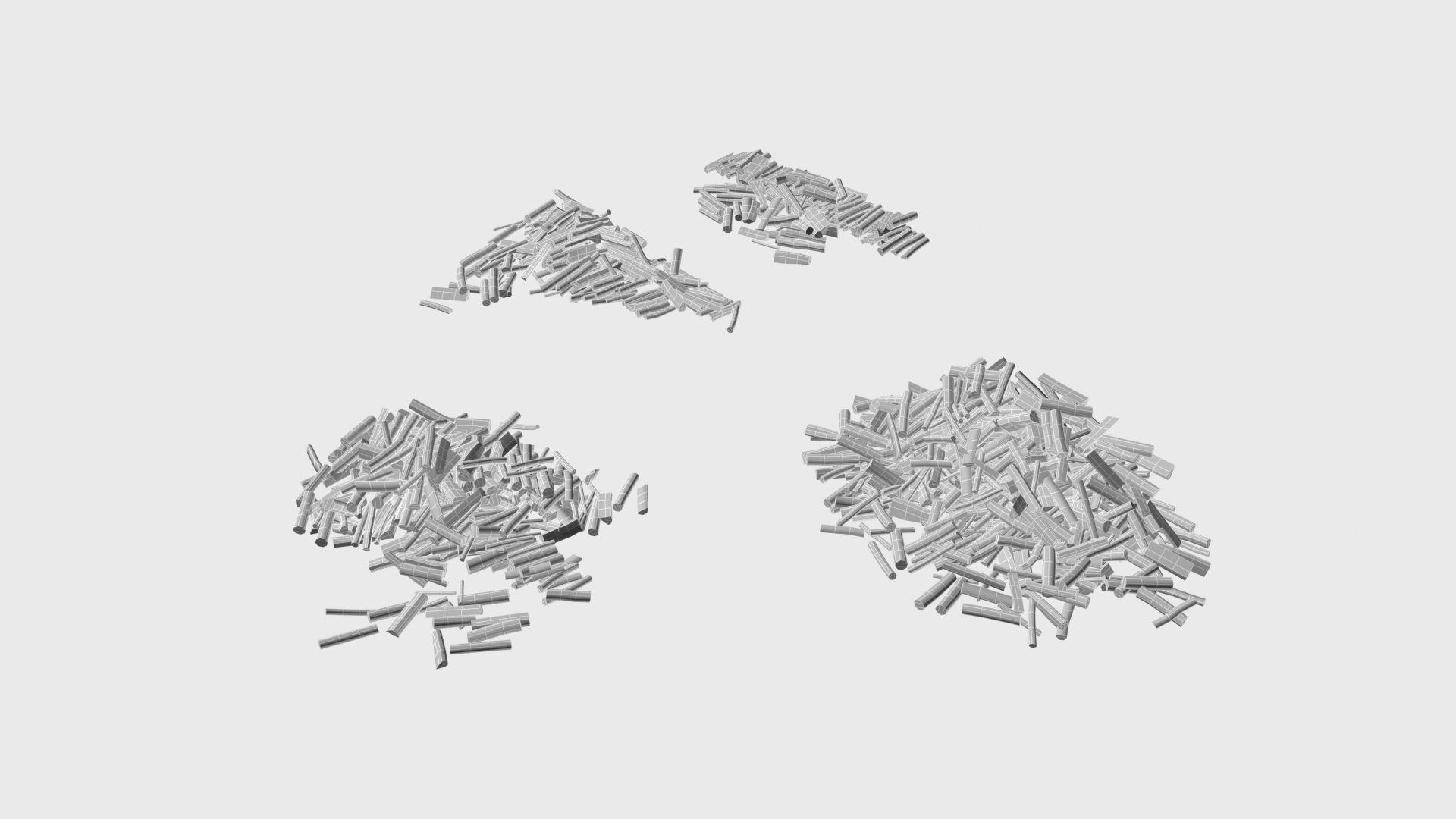 Cut and chopped firewood pack Low-poly 3D model_25