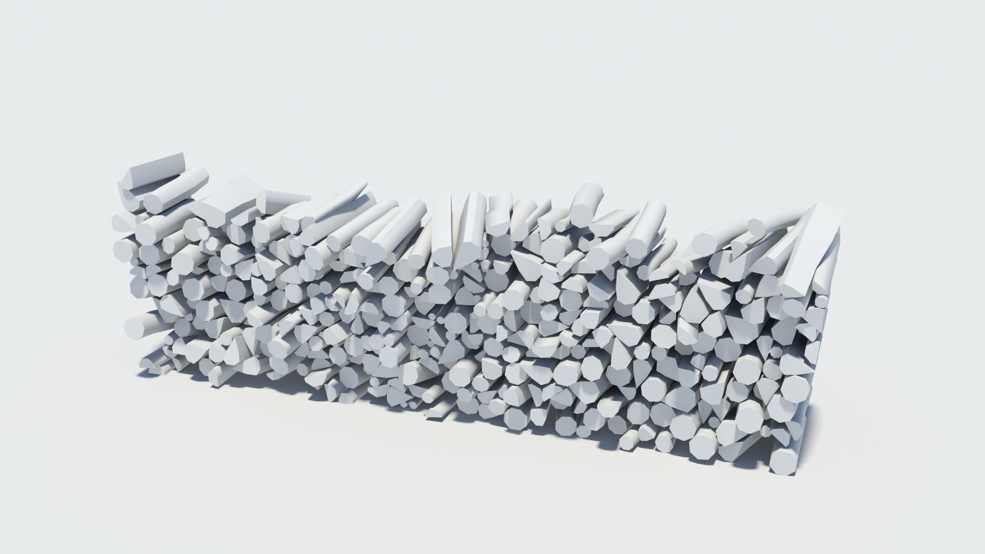 Cut and chopped firewood pack Low-poly 3D model_20