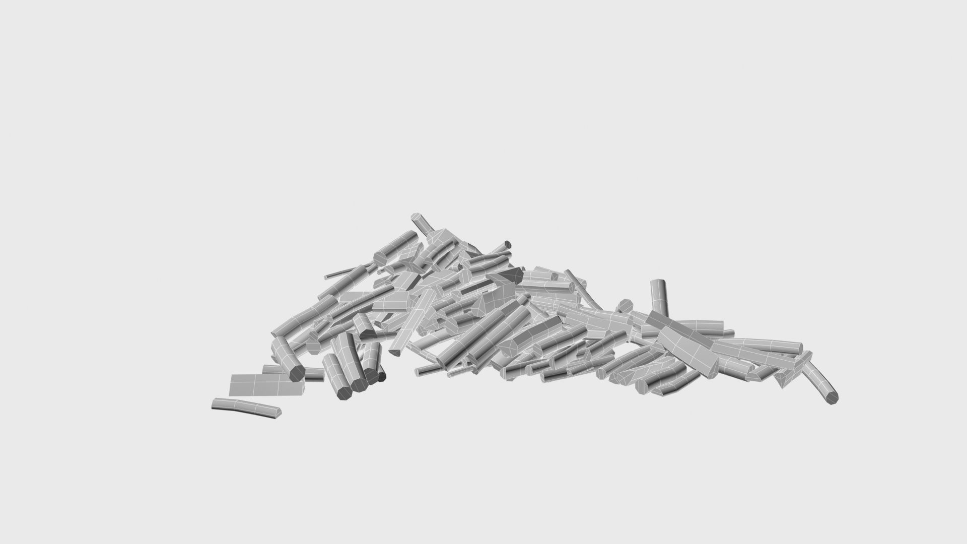 Cut and chopped firewood pack Low-poly 3D model_27