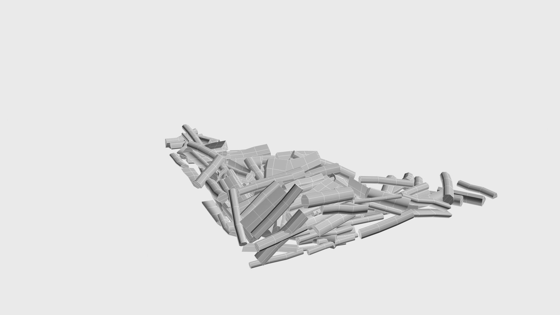 Cut and chopped firewood pack Low-poly 3D model_29