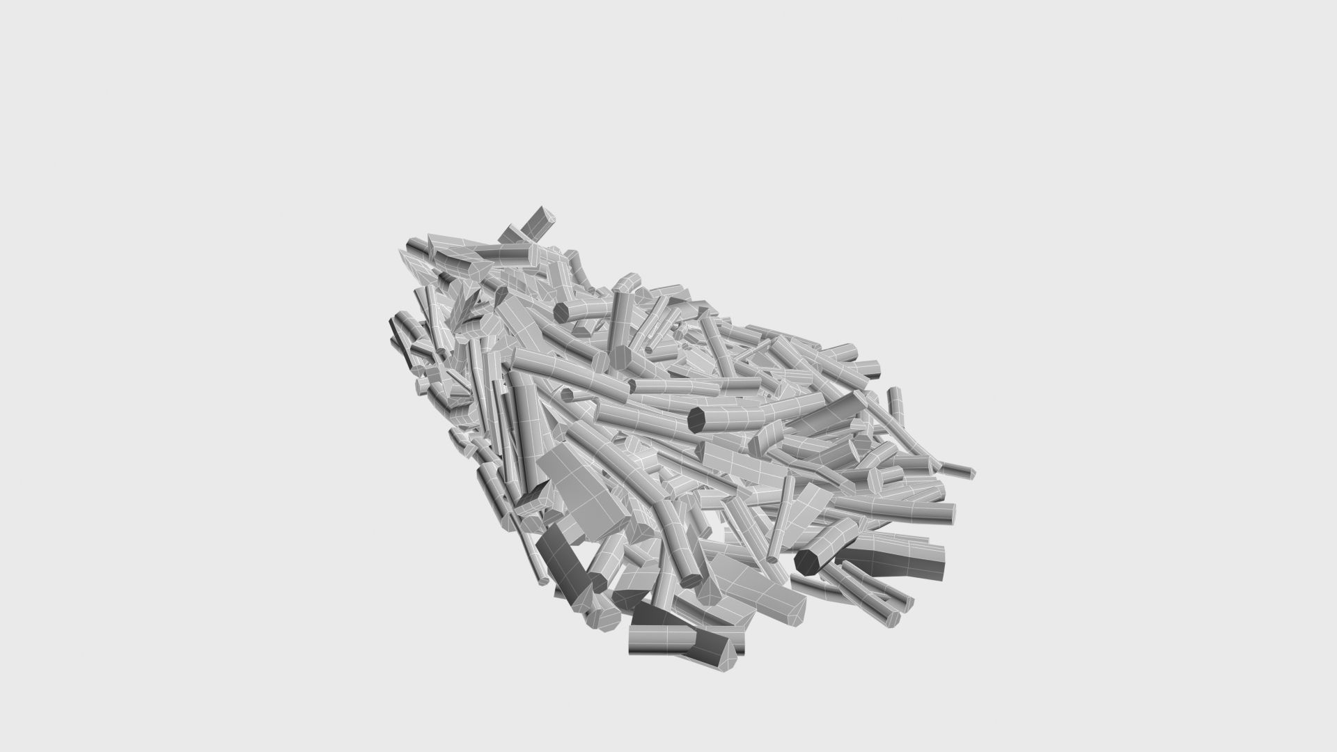 Cut and chopped firewood pack Low-poly 3D model_31