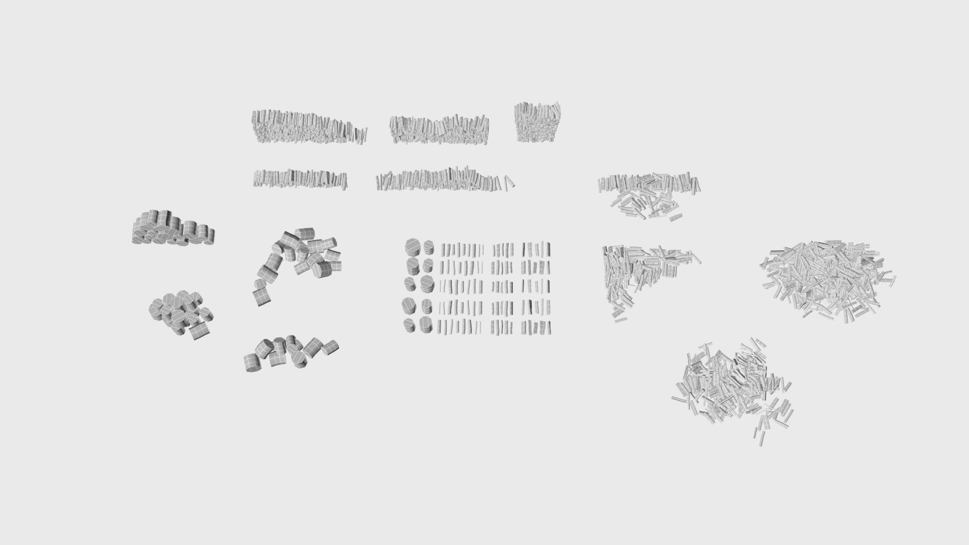 Cut and chopped firewood pack Low-poly 3D model_19