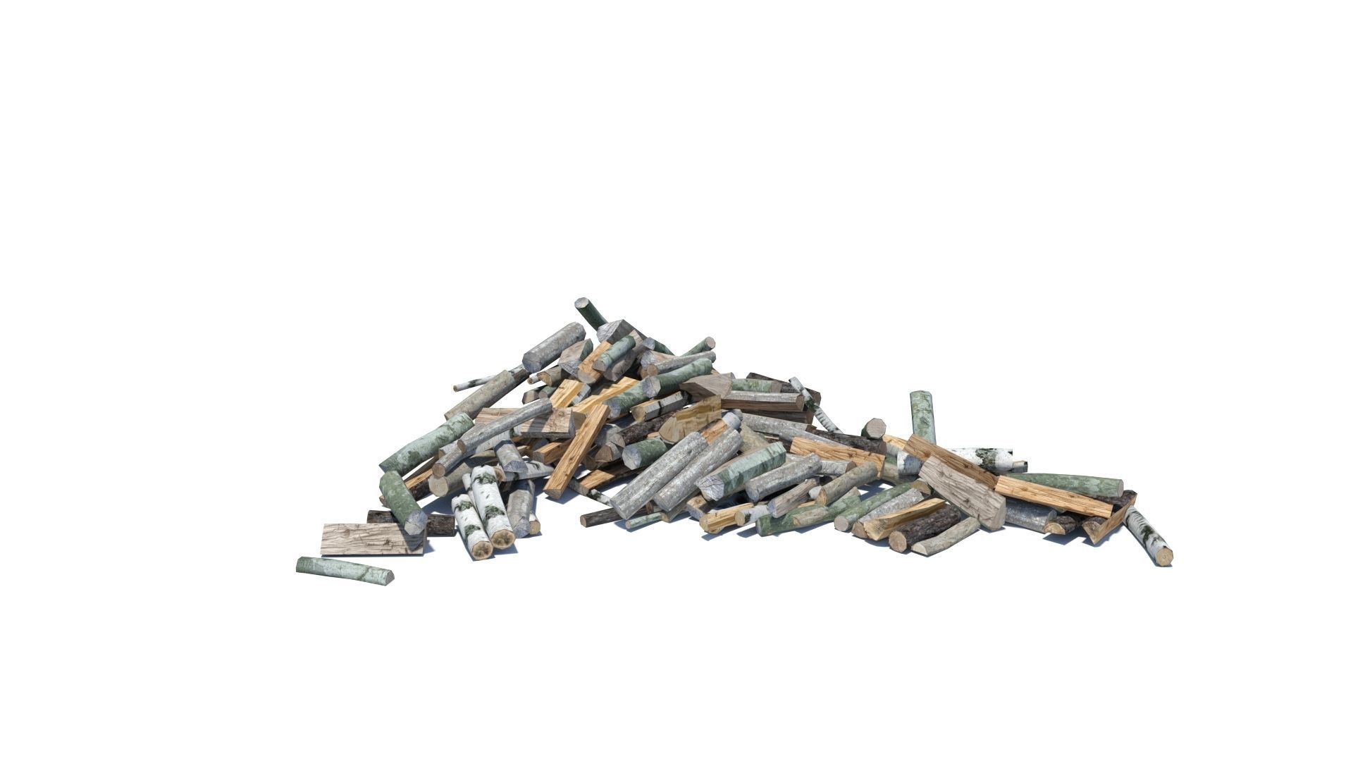 Cut and chopped firewood pack Low-poly 3D model_12