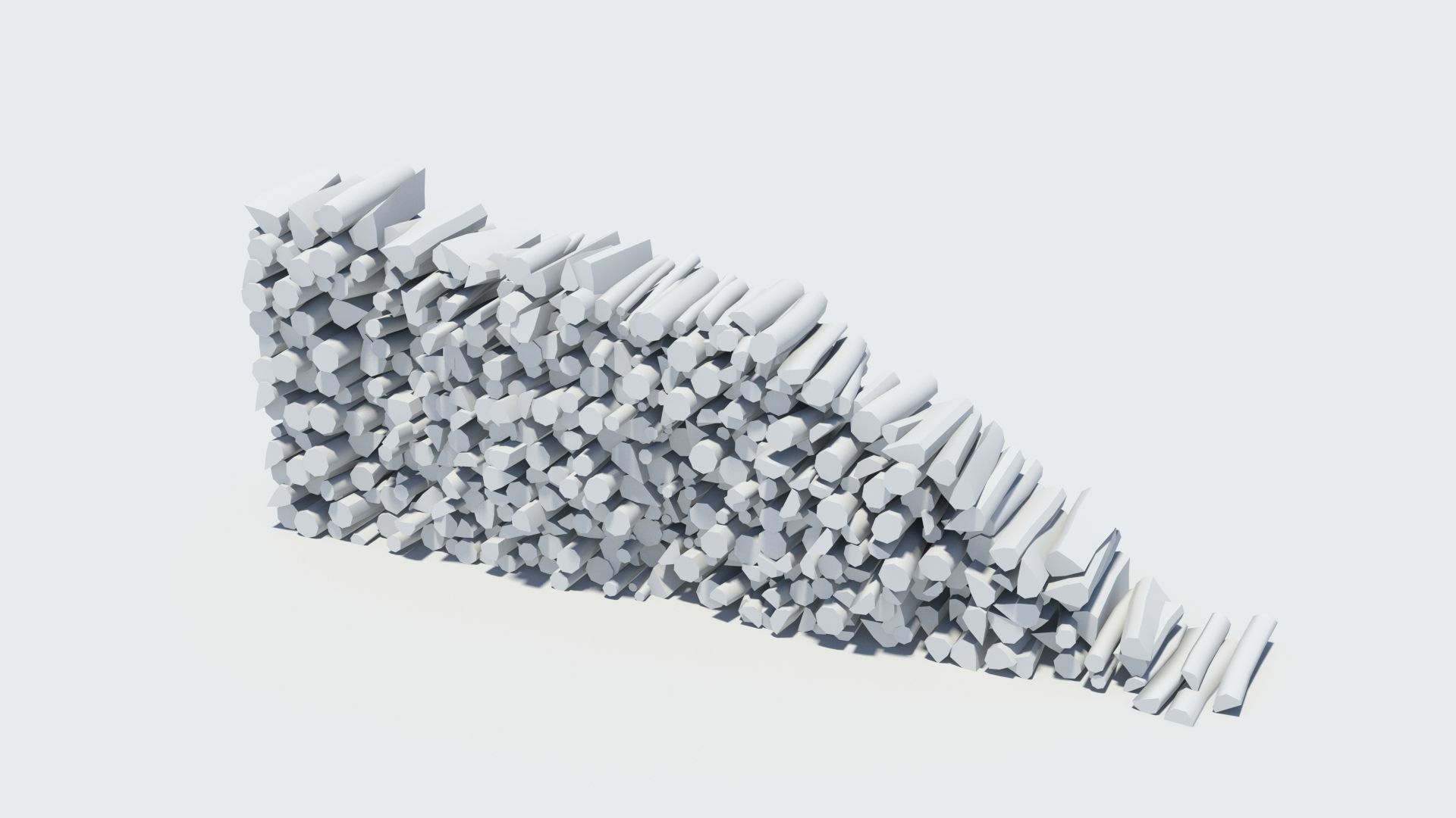 Cut and chopped firewood pack Low-poly 3D model_48