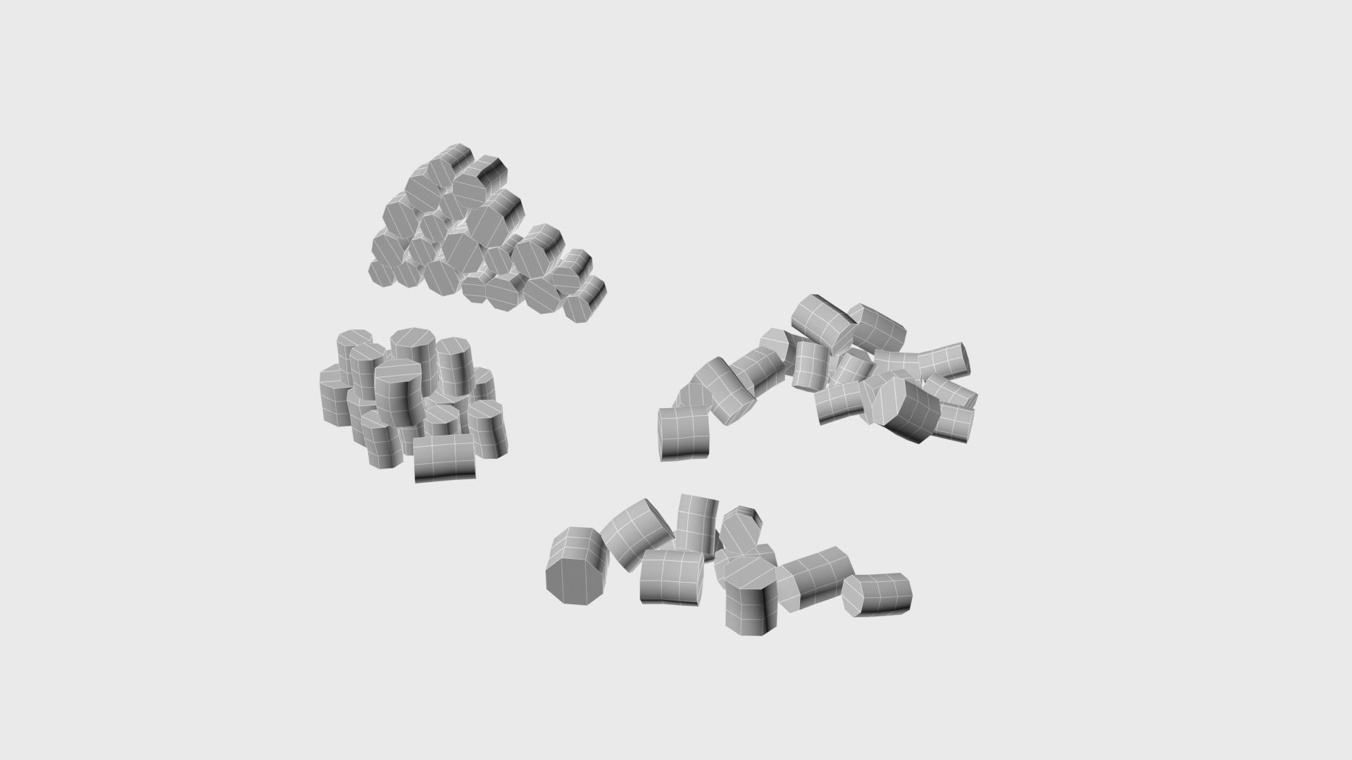 Cut and chopped firewood pack Low-poly 3D model_43
