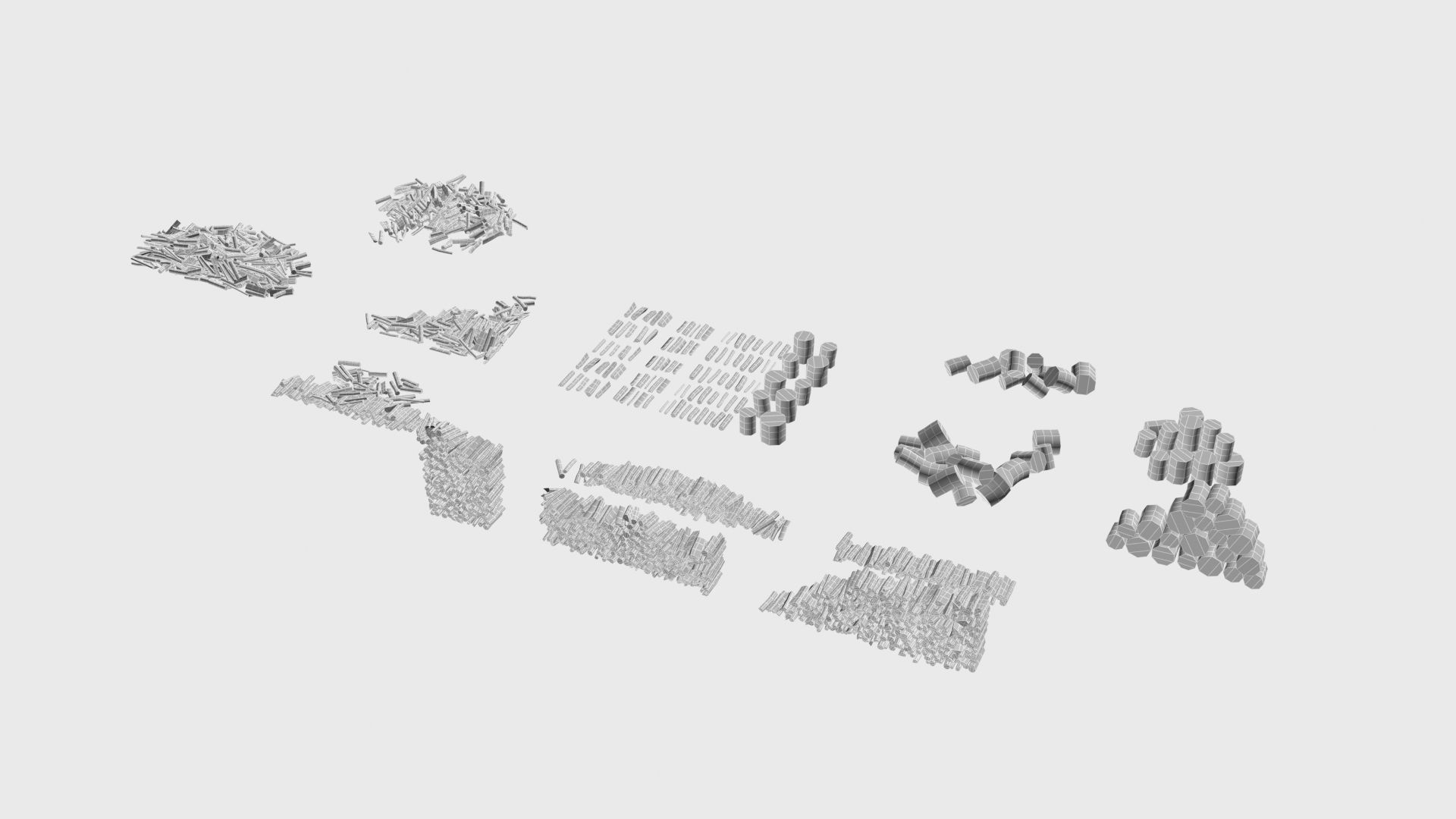 Cut and chopped firewood pack Low-poly 3D model_37