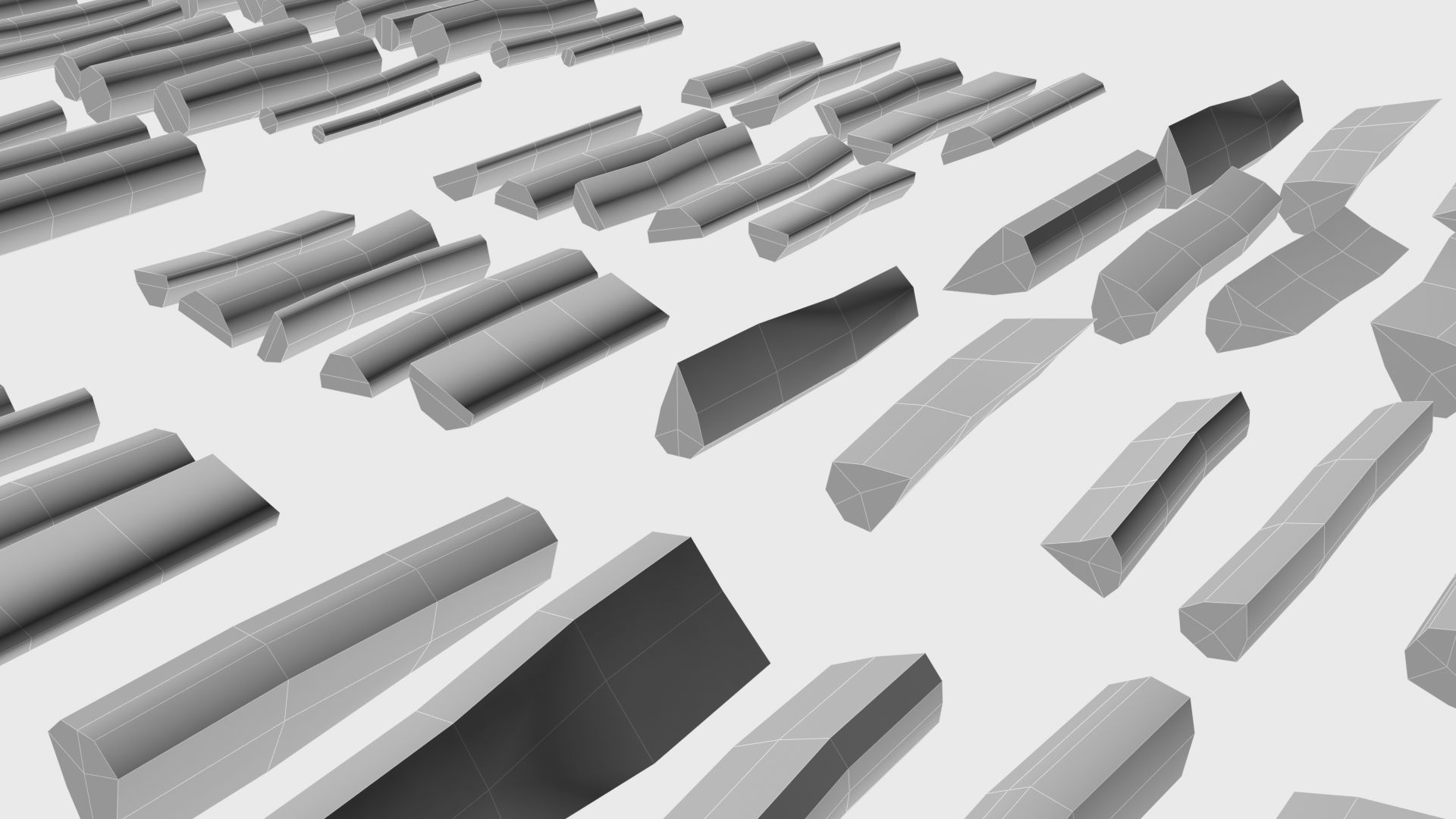 Cut and chopped firewood pack Low-poly 3D model_41