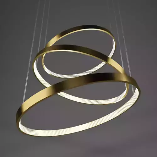 Lamp 3 pendant light with three rings hanging from it 3D model