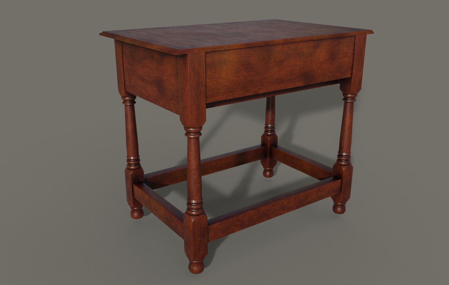 Antique 18th Century Wood Joined Side Table PBR Low-poly 3D model_1