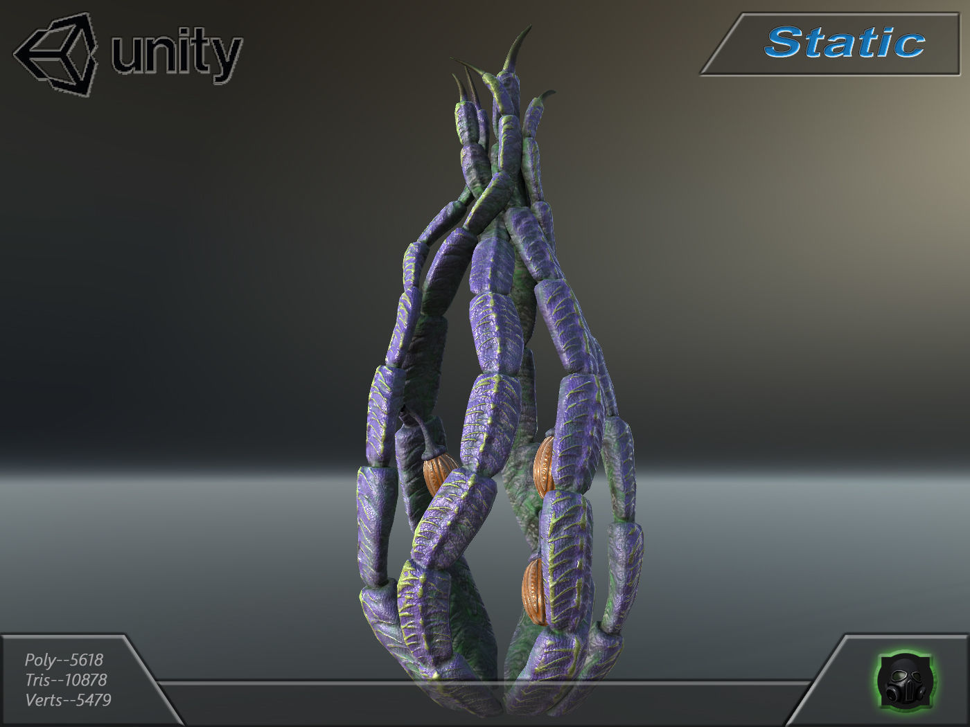 Alien flora - plant 17 Low-poly 3D model_1