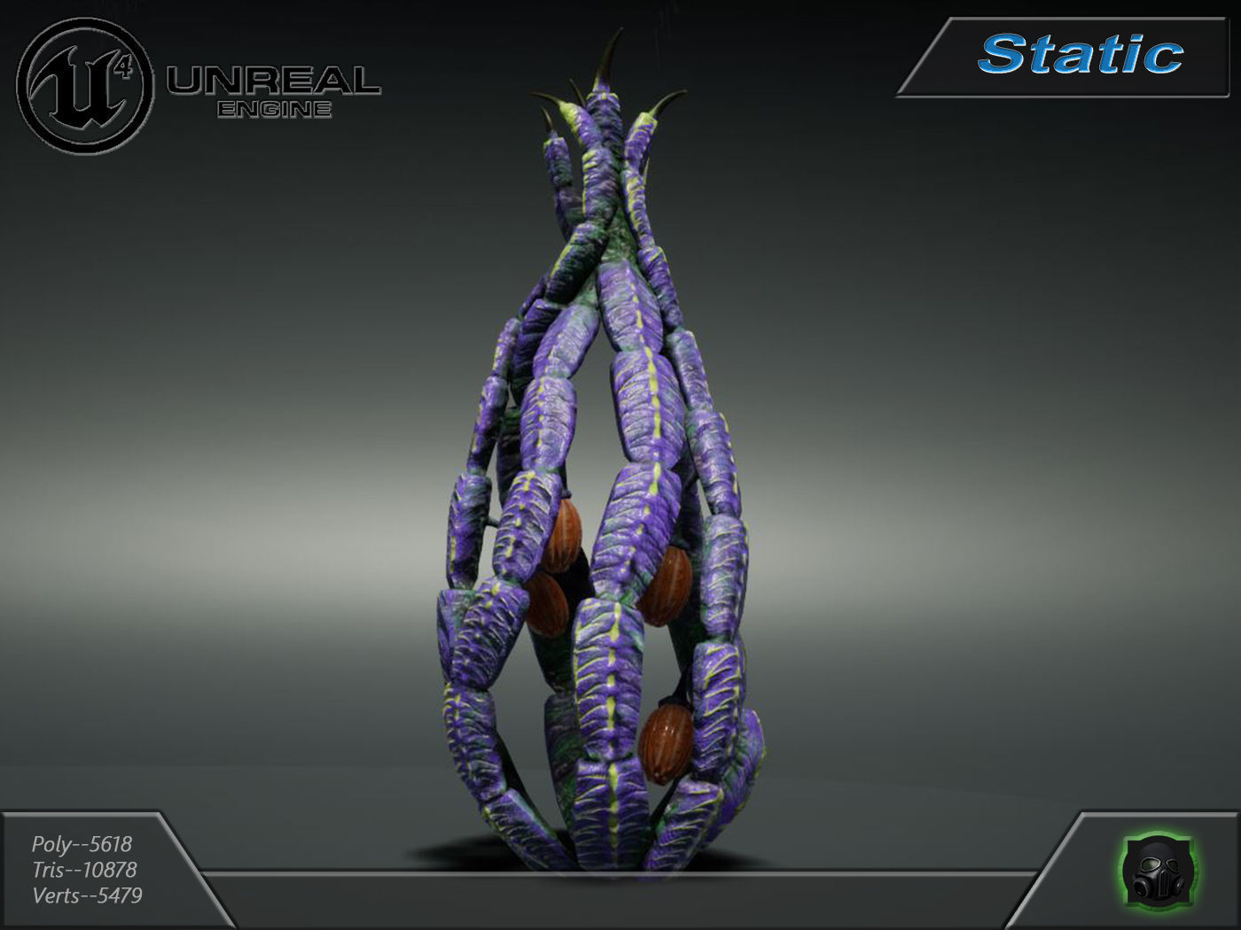 Alien flora - plant 17 Low-poly 3D model_7