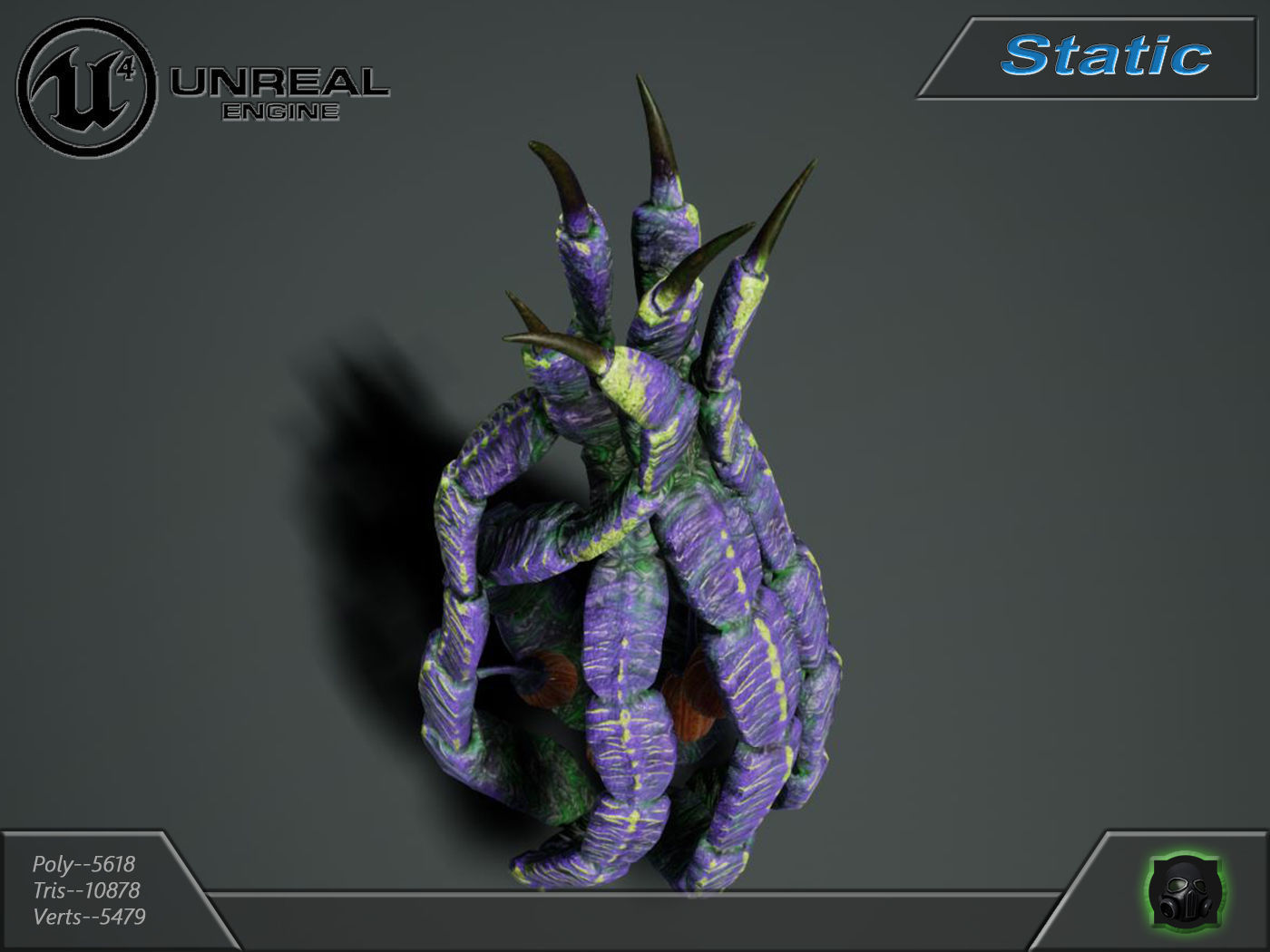 Alien flora - plant 17 Low-poly 3D model_8