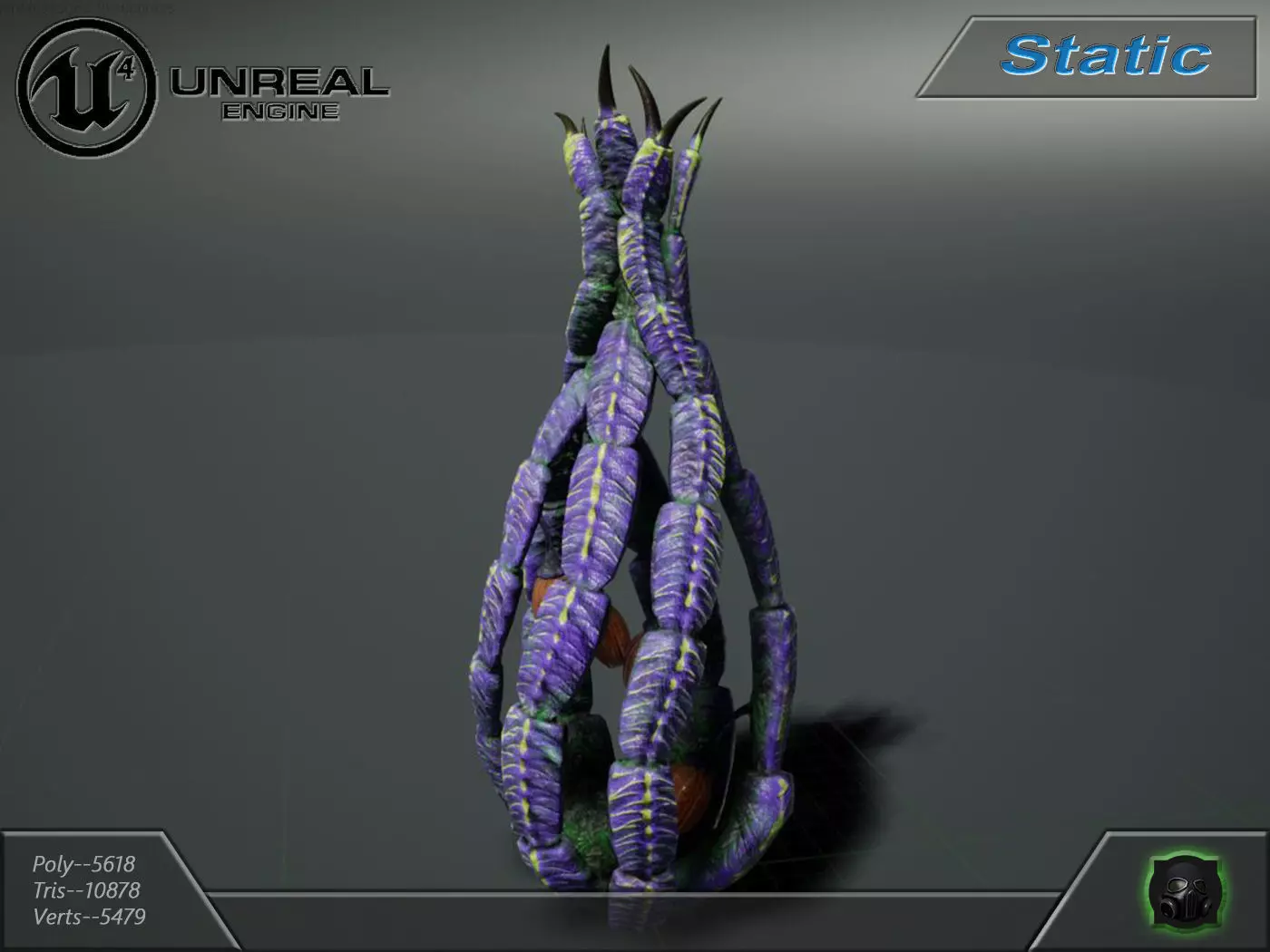 Alien flora - plant 17 Low-poly 3D model_0