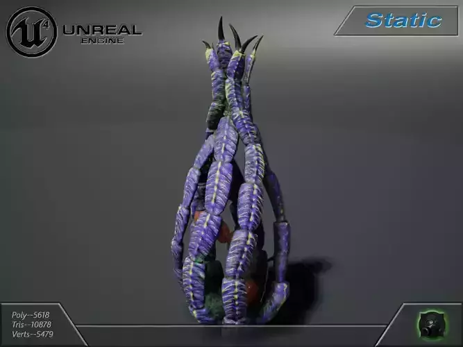  Alien flora - plant 17 Low-poly 3D model