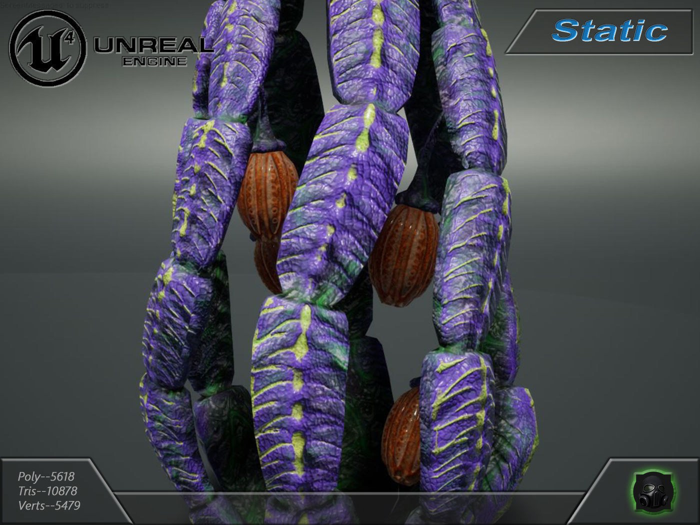 Alien flora - plant 17 Low-poly 3D model_5