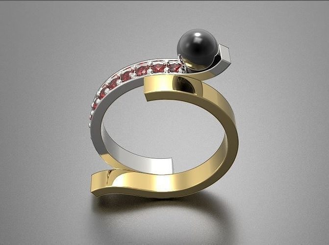 ring with two parts 3D print model