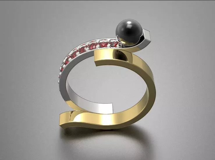 ring with two parts 3D print model