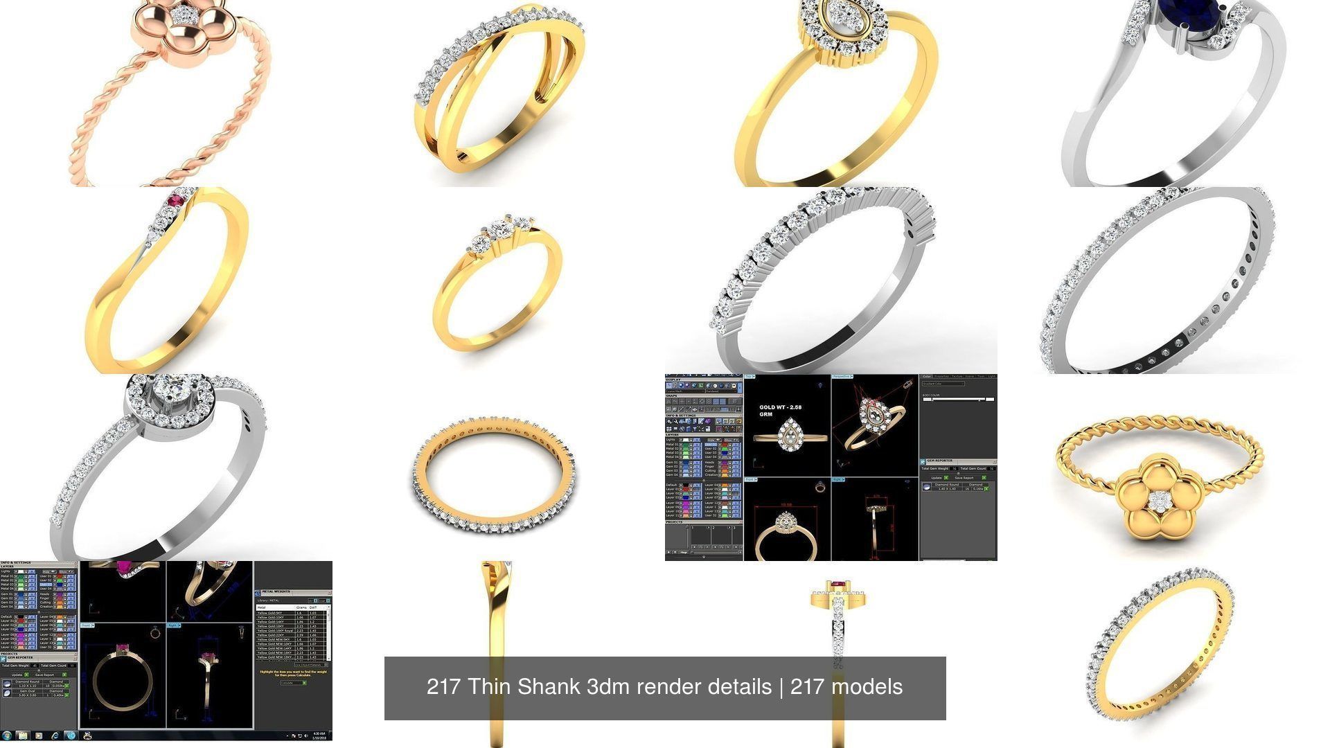 217 Thin Shank 3dm render details 3D Model Collection_25