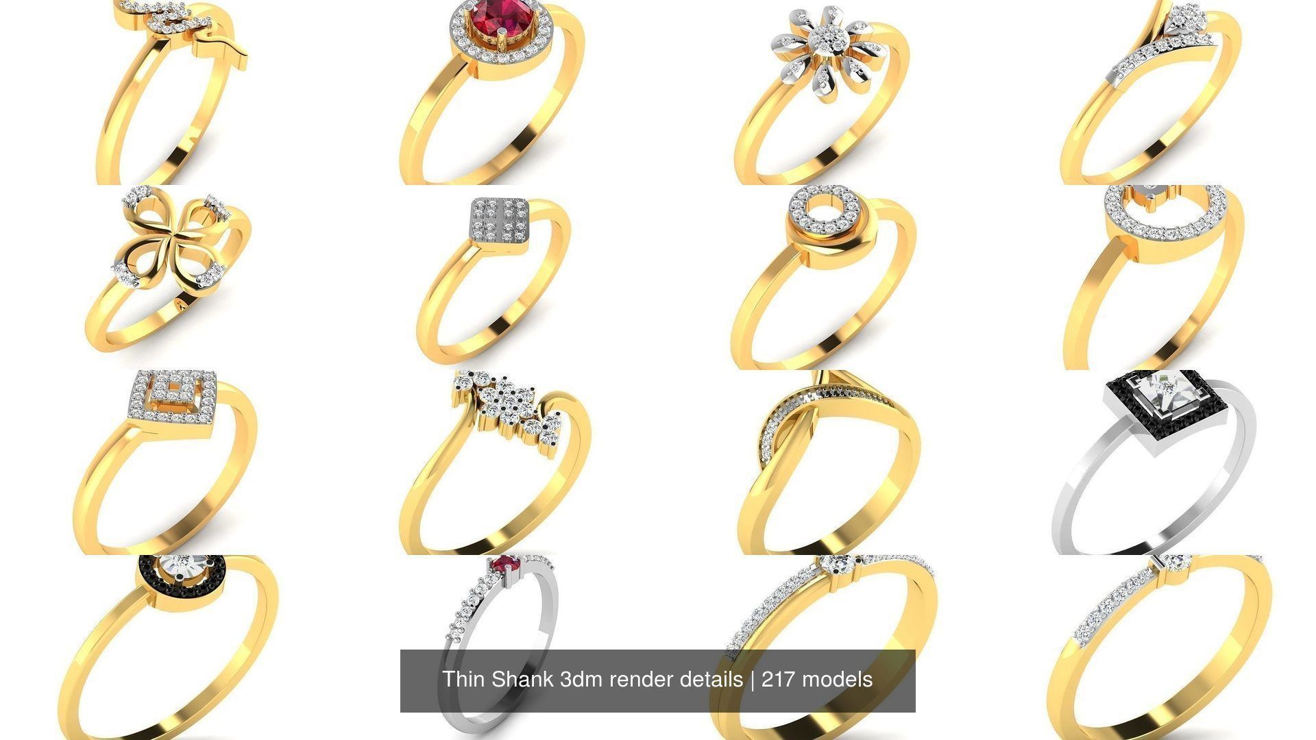 217 Thin Shank 3dm render details 3D Model Collection_8