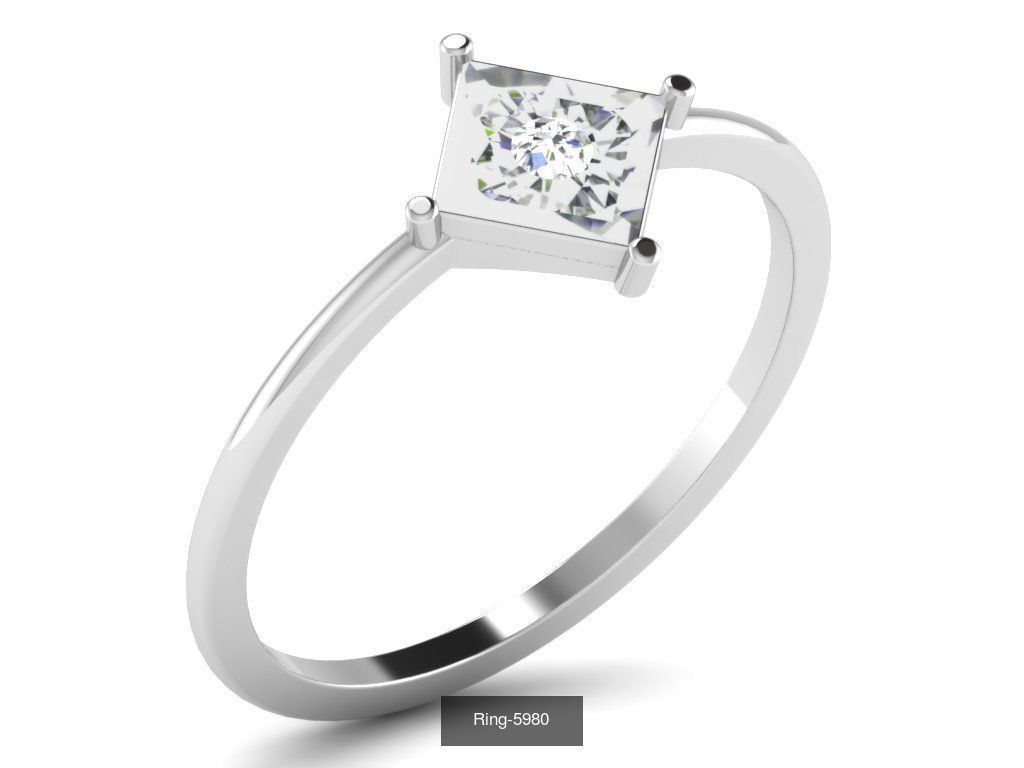 26 Solitaire rings 3dm renders details  3D Model Collection_7