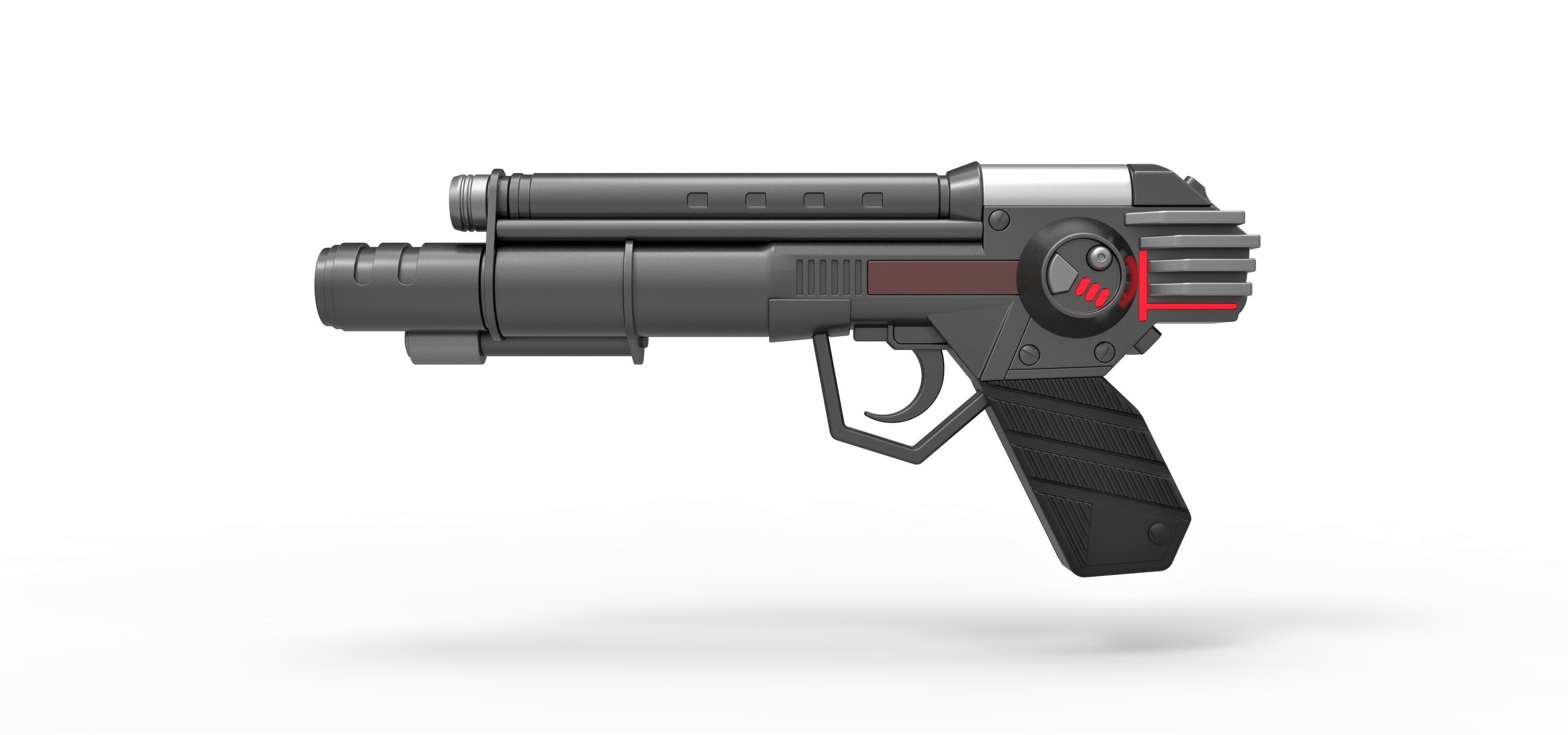 Skeletor trooper pistol from Masters of the Universe 1987 3D model_5