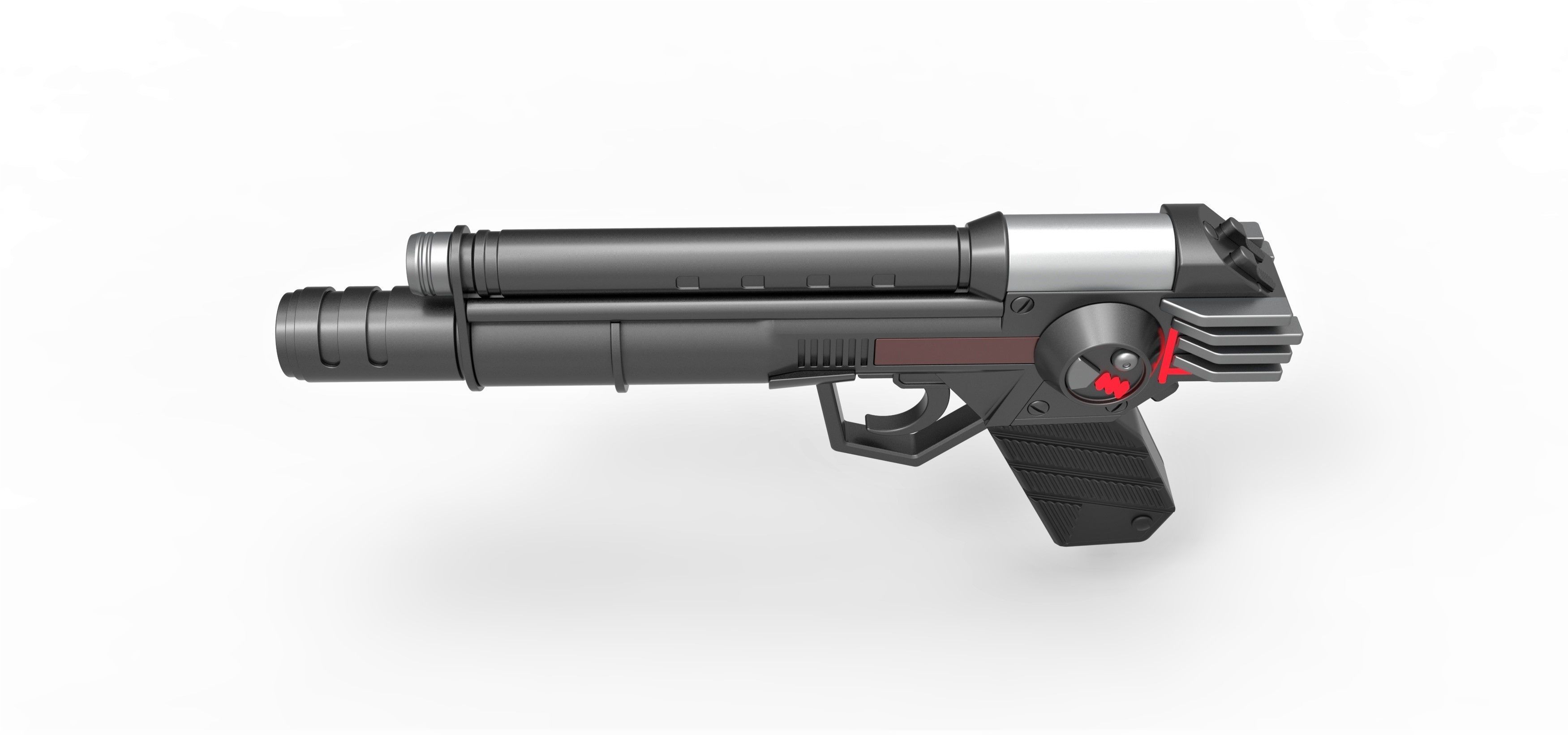 Skeletor trooper pistol from Masters of the Universe 1987 3D model_6