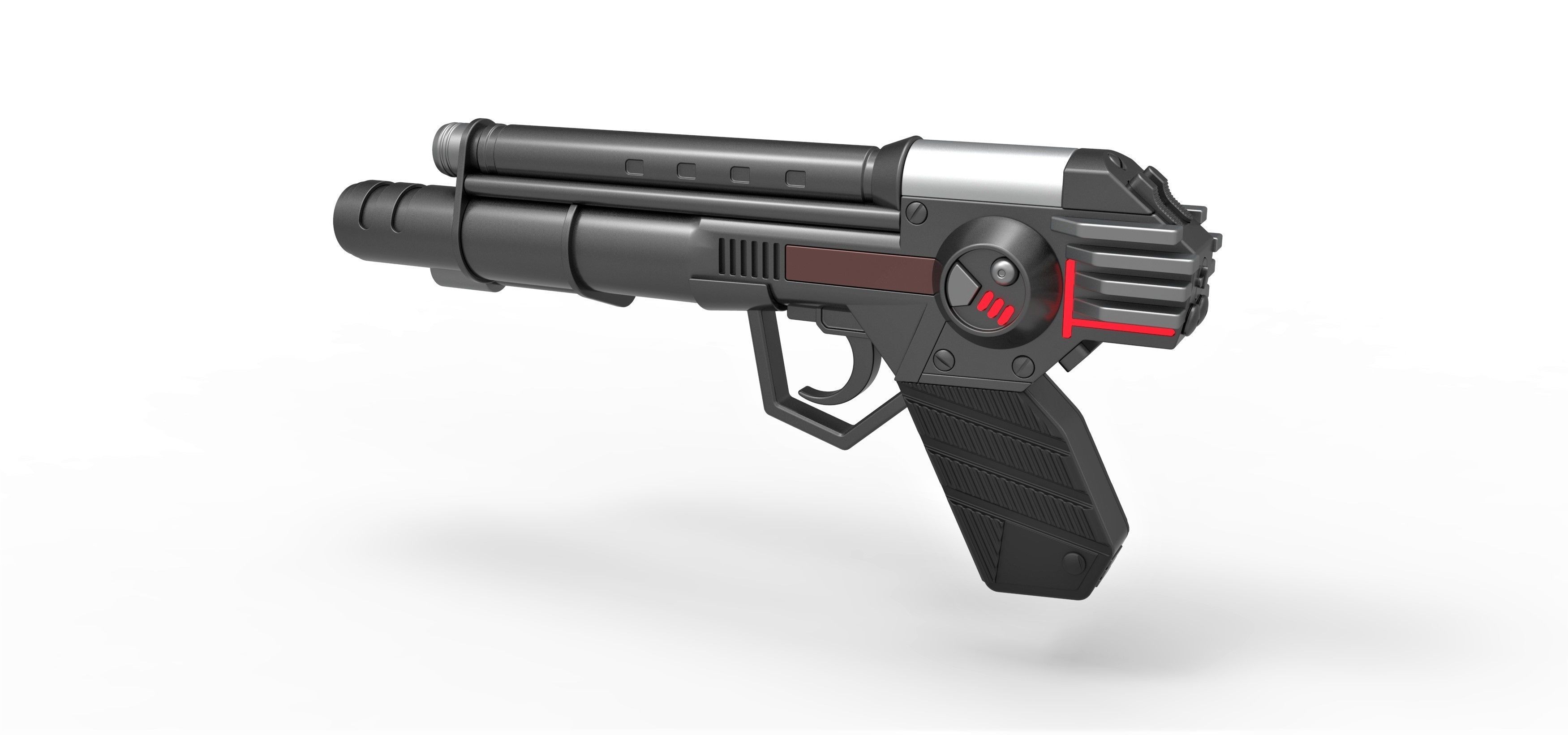 Skeletor trooper pistol from Masters of the Universe 1987 3D model_8